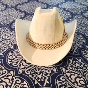 Vintage Cream Cowboy Hat Size Large